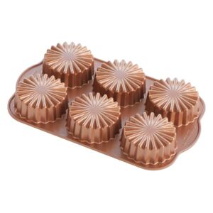 Formă pentru 6 mini-prăjituri Nordic Ware Roundy, 700 ml, arămiu