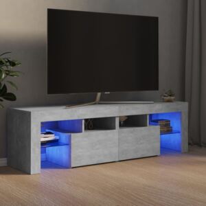 Comodă TV cu lumini LED, gri beton, 140x35x40 cm