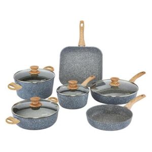 Set de vase de gatit Pierre Gourmet cu maner de lemn, 10 piese