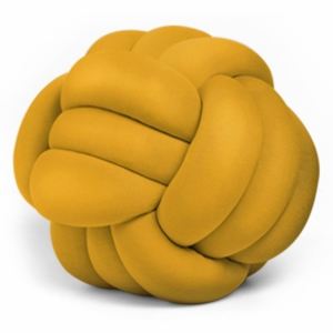 Pernă Knot Decorative Cushion, ⌀ 30 cm, galben muștar