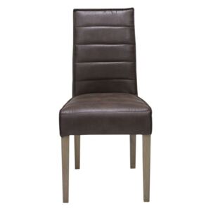 Set de două scaune Auckland, 97x63x48 cm, piele/lemn, gri