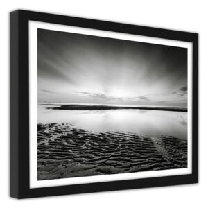 CARO Imagine în cadru - Wavy Sea Shore 40x30 cm Negru