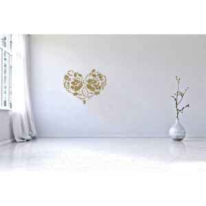 Heart of roses - autocolant de perete Aur 75 x 60 cm