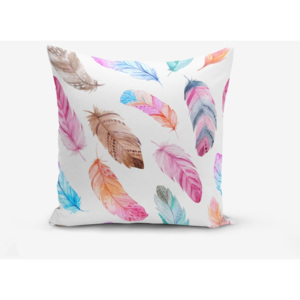 Față de pernă cu amestec din bumbac Minimalist Cushion Covers Colorful Bird Pendants, 45 x 45 cm
