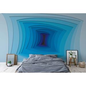 GLIX Fototapet - Modern Design 3D Blue Papírová tapeta - 368x280 cm