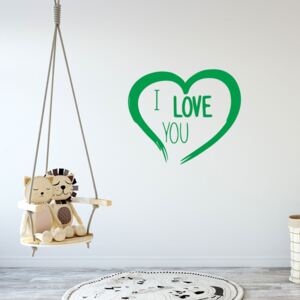 I love you - autocolant de perete Verde deschis 80 x 70 cm