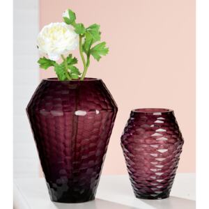 Set 2 vaze asortate VIOLA, sticla, mov, 17.5x23 cm