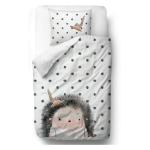 Lenjerie de pat din bumbac pentru copii Mr. Little Fox Hedgehog Boy, 100 x 130 cm