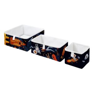 Set 3 cutii de depozitare pentru copii Mr. Little Fox Space Adventure