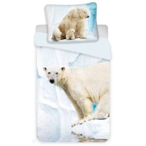 Lenjerie de pat Jerry Fabrics Polar Bear, de copii, din bumbac, 140 x 200 cm, 70 x 90 cm