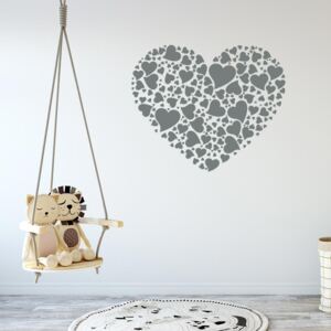 Heart of hearts - autocolant de perete Gri 75 x 60 cm