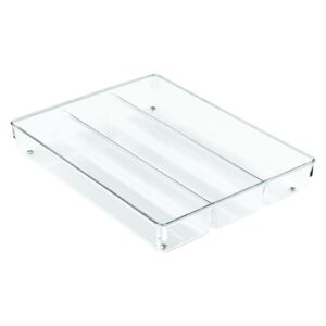 Organizator transparent cu 3 compartimente iDesign Linus, 35 x 27 cm