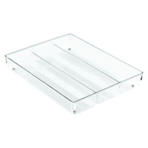 Organizator transparent cu 3 compartimente iDesign Linus, 35 x 27 cm