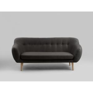 Canapea neagra din material textil 3 locuri Marget Wood Custom Form