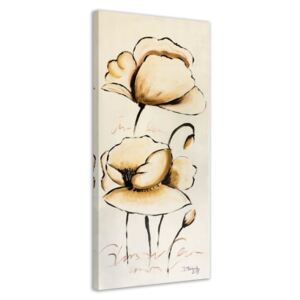 CARO Tablou pe pânză - Two Flowers 25x70 cm