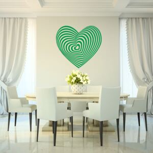 GLIX Hypno heart - autocolant de perete Verde deschis 50 x 45 cm