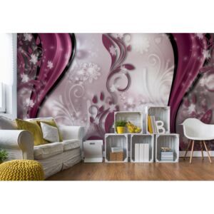 Fototapet - Luxury Floral Design Pink Vliesová tapeta - 416x254 cm