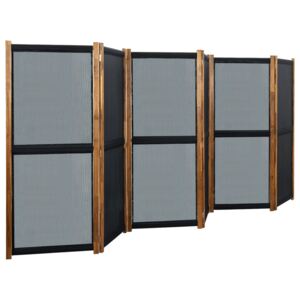 Paravan de cameră cu 6 panouri, negru, 420x170 cm