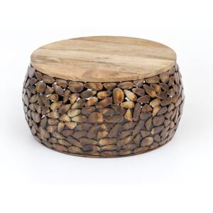 Masă de cafea cu blat din lemn WOOX LIVING Caramel, ⌀ 55 cm
