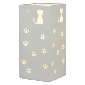 Lampă de masă din ceramică, model alb / pisică, BELLE TIP 2
