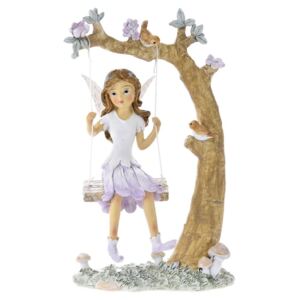 Figurina Fairy on swing din rasina 13 cm x 20 cm