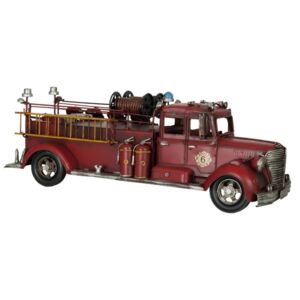 Macheta masina Pompieri Retro din metal rosu 43 cm x 16 cm x 14 h