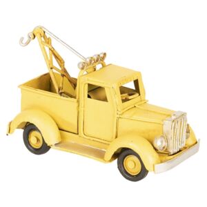 Macheta Camioneta Retro din metal galben 12 cm x 5 cm x 6 h