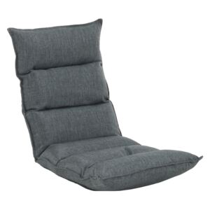 Fotoliu relaxant de podea reglabil extensibil stofa gri 134x50 cm Bortis