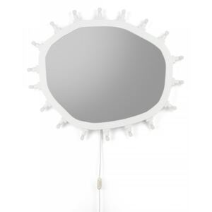 Oglinda cu cadru din lemn alb si LED 55x67cm Luminaire Regular Seletti