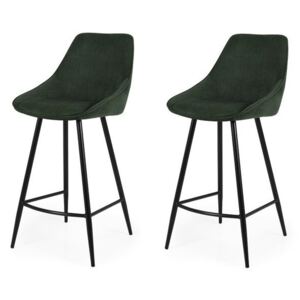 Set de 2 scaune de bar Lex, metal/plastic, verde, 108 x 47 x 52 cm