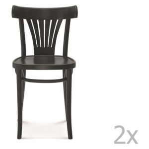 Set 2 scaune de lemn Fameg Mathias, negru