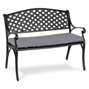 Blumfeldt Pozzilli BL, bancă de grădină și perne de scaun, neagră / gri