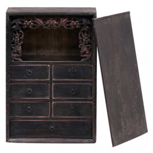 Dulapior negru din ulm 47x32x68 cm Cabinet Versmissen