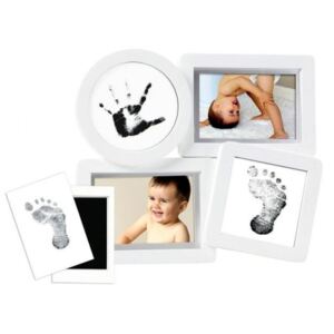 Pearhead - Kit rama foto multipla cu amprente din cerneala pentru manuta si piciorus