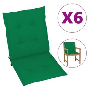 Perne scaun de grădină, 6 buc., verde, 100 x 50 x 4 cm