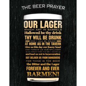 Placă metalică The Beer Prayer, ( x cm)