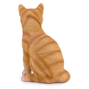 Pisica decorativa, din ceramica, portocalie
