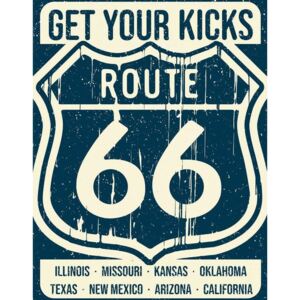 Placă metalică Route 66 - States, ( x cm)