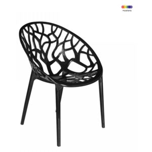 Scaun lounge negru din policarbonat Girona Black Malo Design