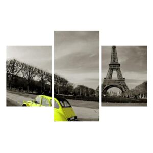 Tablou cu turnul Eiffel și mașina galbenă (K011377K90603PCS)