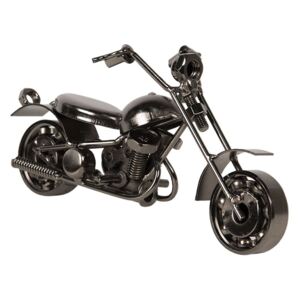 Macheta Motocicleta Retro din metal gri 17 cm x 6 cm x 7 h