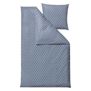 Lenjerie de pat din bumbac ranforce pentru pat single Södahl Graphic, 140 x 220 cm, albastru