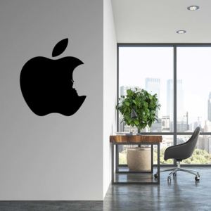 GLIX Apple Jobs - autocolant de perete Negru 30x25 cm