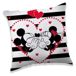 Pernă Jerry Fabrics Mickey și Minnie in Stripes, 40 x 40 cm