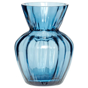 Vaza albastra din sticla 12 cm Grooves Hubsch