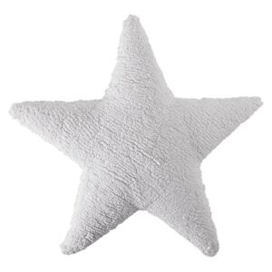 Perna decorativa alba din bumbac pentru copii 54x54 cm Star White Lorena Canals