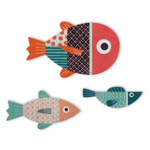 Set 3 pești decorativi pentru perete Little Nice Things
