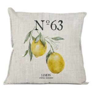 Pernă decorativă Linen Couture Lino Lemons, 45 x 45 cm, galben