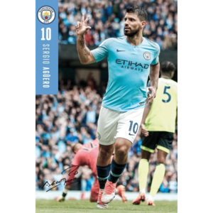 Manchester City - Aguero 18-19 Poster, (61 x 91,5 cm)