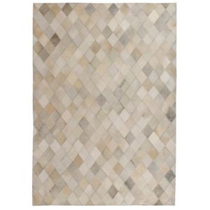 Covor piele naturală, mozaic, 120x170 cm Romburi Gri